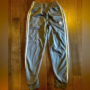 Adidas Kids Gray Joggers with white stripes